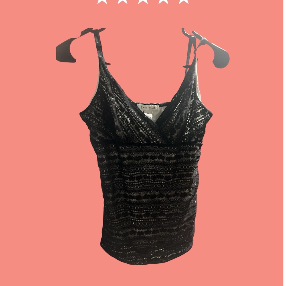 White House Black Market Black Lace Blouse
